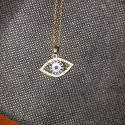 Evil Eye Necklace With 18" Chain 18k Gold Plated
