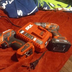 Skill Power Core 12 Drill, Impact ,Charger,1 Battery, Brushless Like New 100 Bucks Cash