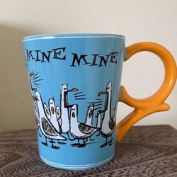 Disney Parks Finding Nemo Seagulls Mine Mine Mine Blue Mug With Yellow Handle