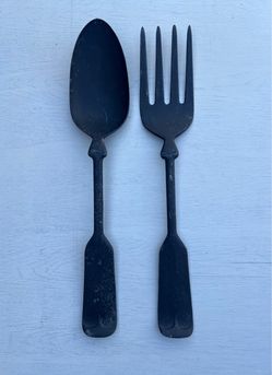 Vintage metal fork & spoon wall art