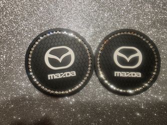 Mazda Car Cup Holder Coasters with Rhinestone Edge