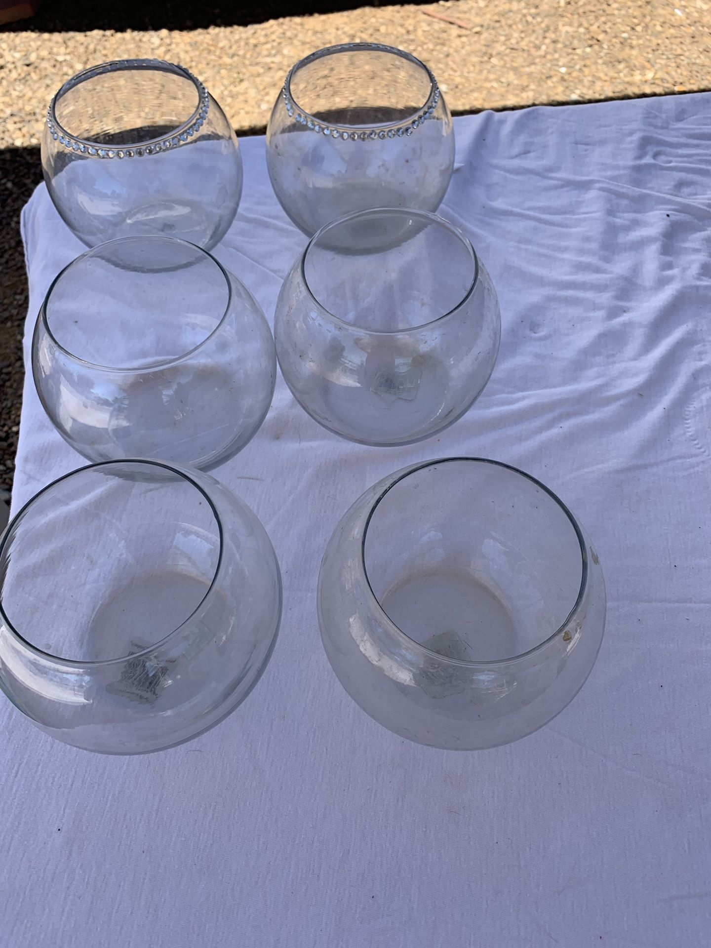 Glass bowls.