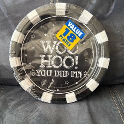 New Amscan 18 Piece Woo Hoo You Did It Graduation Party Plates
