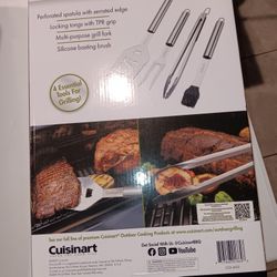 🔥 Cuisinart 4-Piece Stainless Steel Grill Tool Set – $40 🔥
