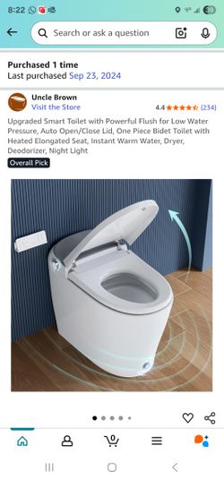 Smart Toilet With Built-in Bidet