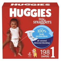 Huggies Pañales tamaño 1, pañales Little Snugglers, talla 1 (8-14 libras), 198 unidades