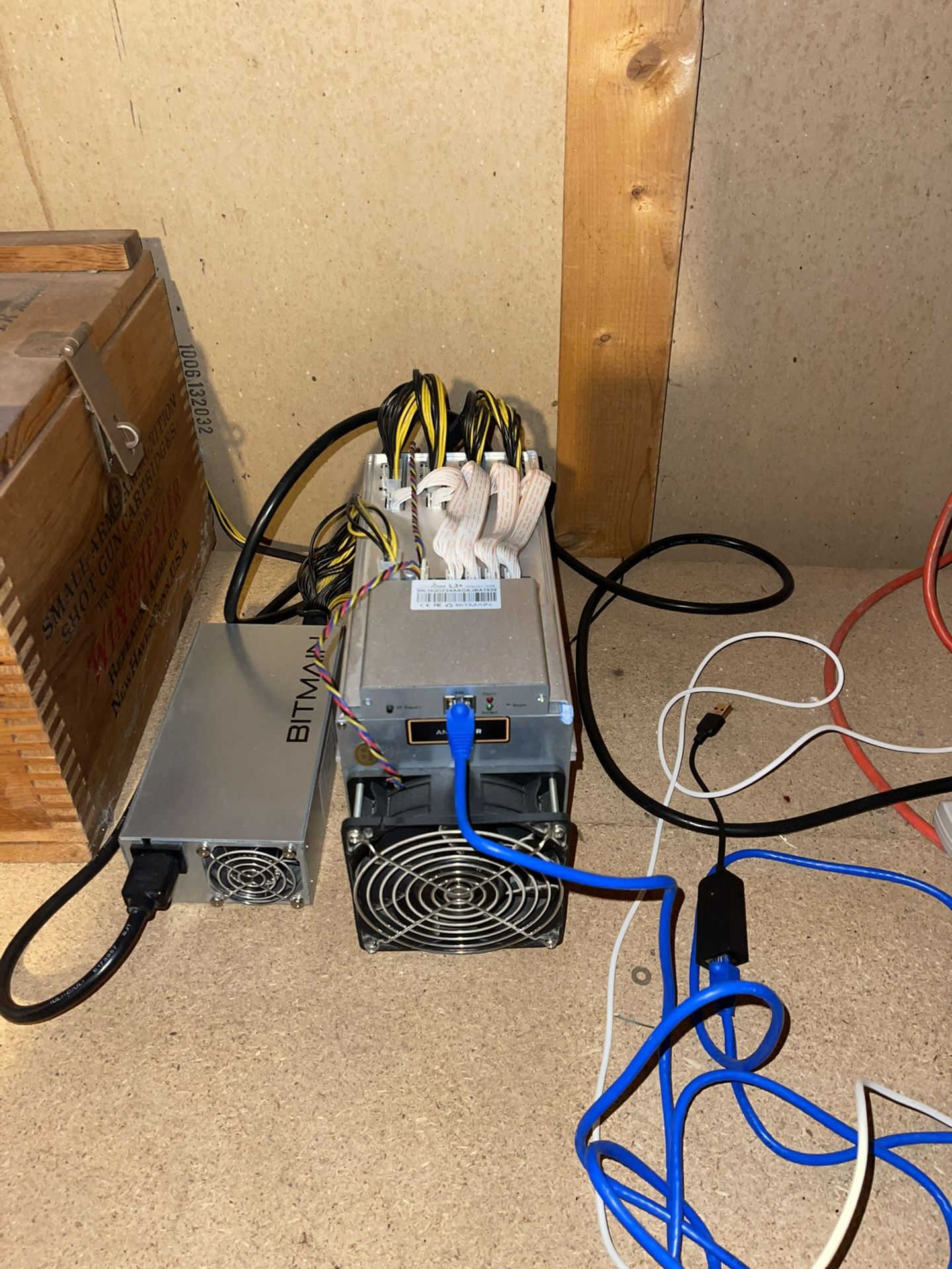 Used Bitmain Antminer ASIC L3+ with PSU Scrypt LTC, DOGE 504+ MH/s