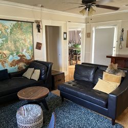 Full Grain Leather Sectional Couch