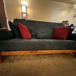 Gray Futon Couch Sofa Loveseat Chair
