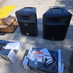 Duo Peavey Speakers + Two Rockville Mixing Consoles