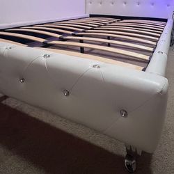 Full Size Leather Bed Frame (NO MATTRESS)