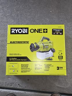 18V 1/2 Gallon ES Sprayer (Tool Only)
RYOBI ONE+ 18V Cordless Electrostatic 0.5 Gal. Sprayer (Tool Only), P2809BTL, New, PICK UP ONLY, 77038, CASH.