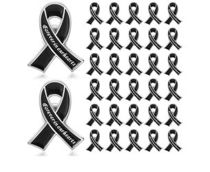 Tigeen 45 Pcs Metal Funeral Ribbon Pins Memorial Lapel Pins Forever in Our Hearts Funeral Favors for Memorial Service Event Mourning Remembrance Day(B