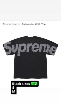 Sizes S, & M Supreme FW26’ week 6 Checkerboard Intarsia S/S Top Black