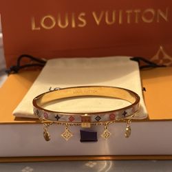 Gold Tone Monogram Bangle