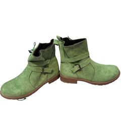 Green Suede Ankle Boots – Women's Size 11 (New Without Tags)