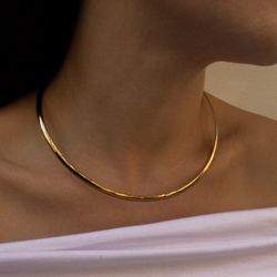 New Gold Day Collar, Gold Collar Necklace, Minimalistic Necklace 