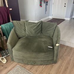 Living Spaces 56” Oversized Swivel Chair Cuddler 
