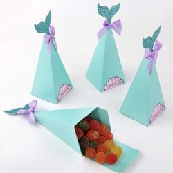 Mermaid Tail Birthday Party Gift Candy Boxes