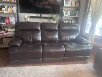 Leather Couch With Power Reclining