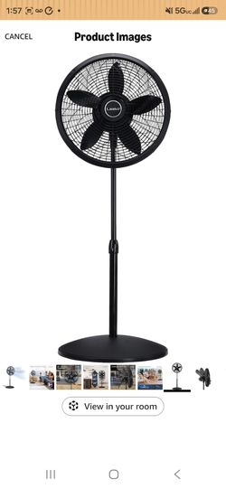New 18in Lasko 3 speed adjustable pedestable fan