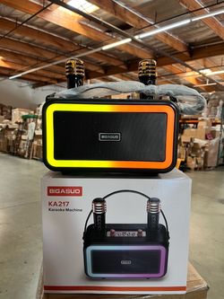 ❤️$25❤️ Karaoke Machine with 2 UHF Wireless Microphone, Portable Bluetooth Karaoke with RGB Colorful Light, Reverb Adjustment, PA System Singing Machi
