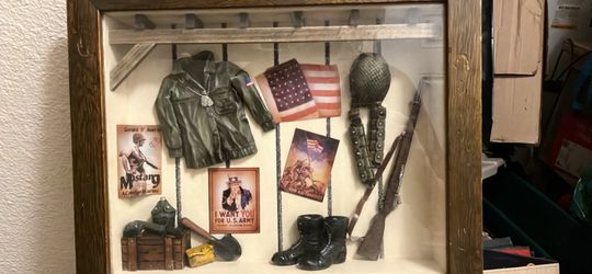 WWII Military Themed Shadow Box Display