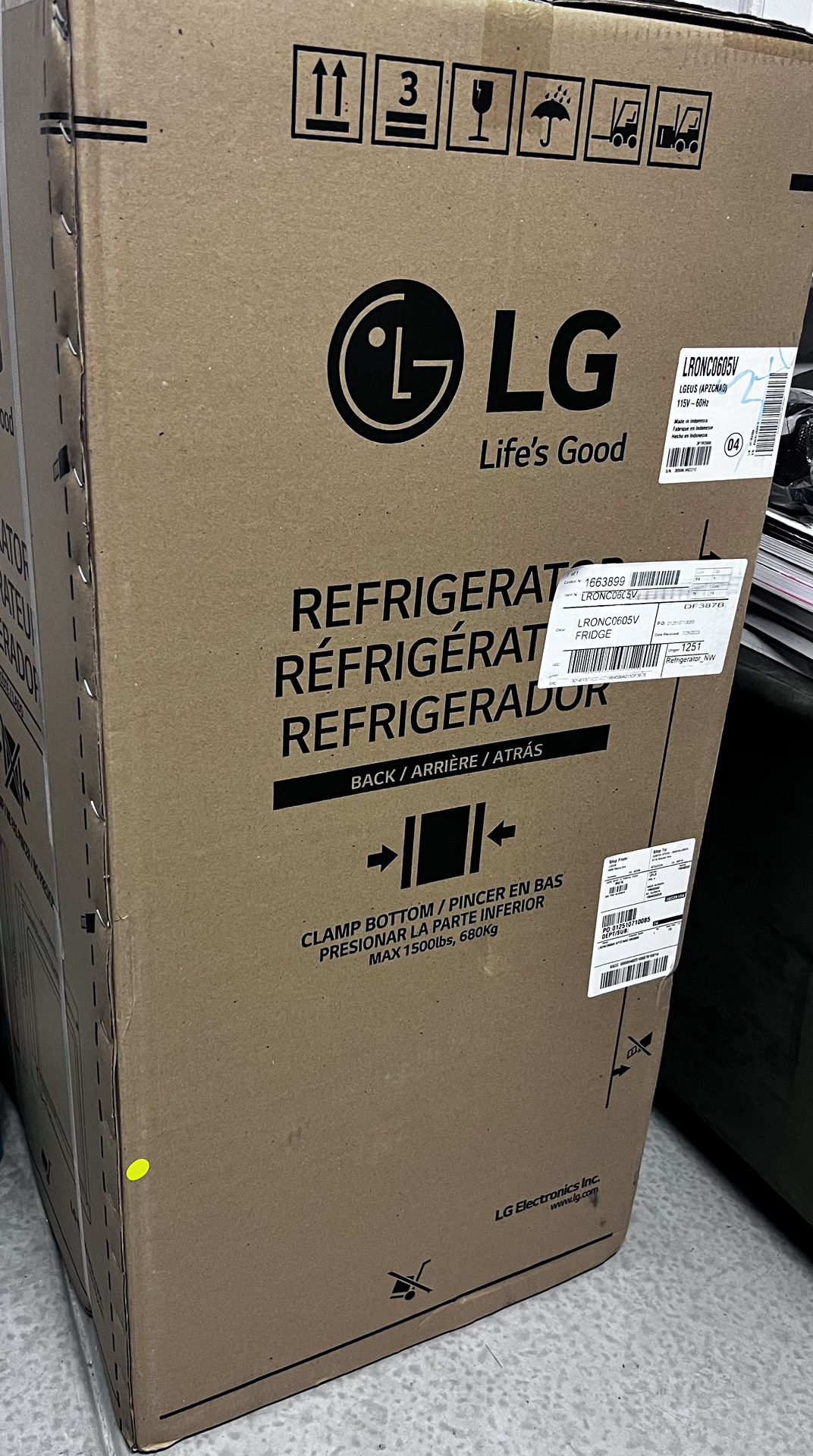 LG 6.0 cu. ft. Single Door Refrigerator in the box