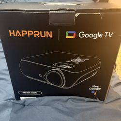 HAPPRUN Google TV Projector – Like New, Complete Set