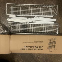 Over The Door Hooks W/ Baskets $5