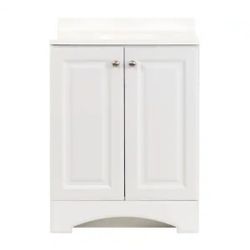 Glacier Bay
25 in. Single Sink White Bath Vanity with Cultured Marble Top (Assembled)
