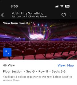 RUSH Fifty Something Tickets Floor