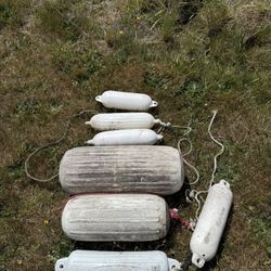 Seven Boat Bouys Used For Moring Boat And Docking