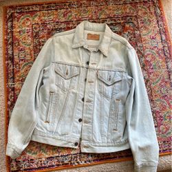 Levi Strauss, Hand Painted Jean Jacket, Size Large 
