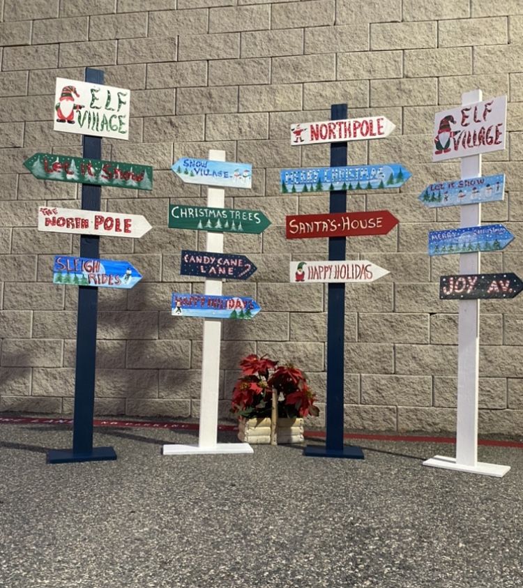 Beautiful Decorative Christmas Wood Directional Signs Decor for Sale in ...
