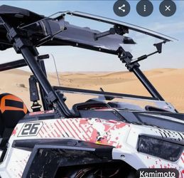 KEMIMOTO Polaris RZR XP 1000/Turbo 3-in-1 Clear Polycarbonate Flip Front Windshield Scratch-Resistant