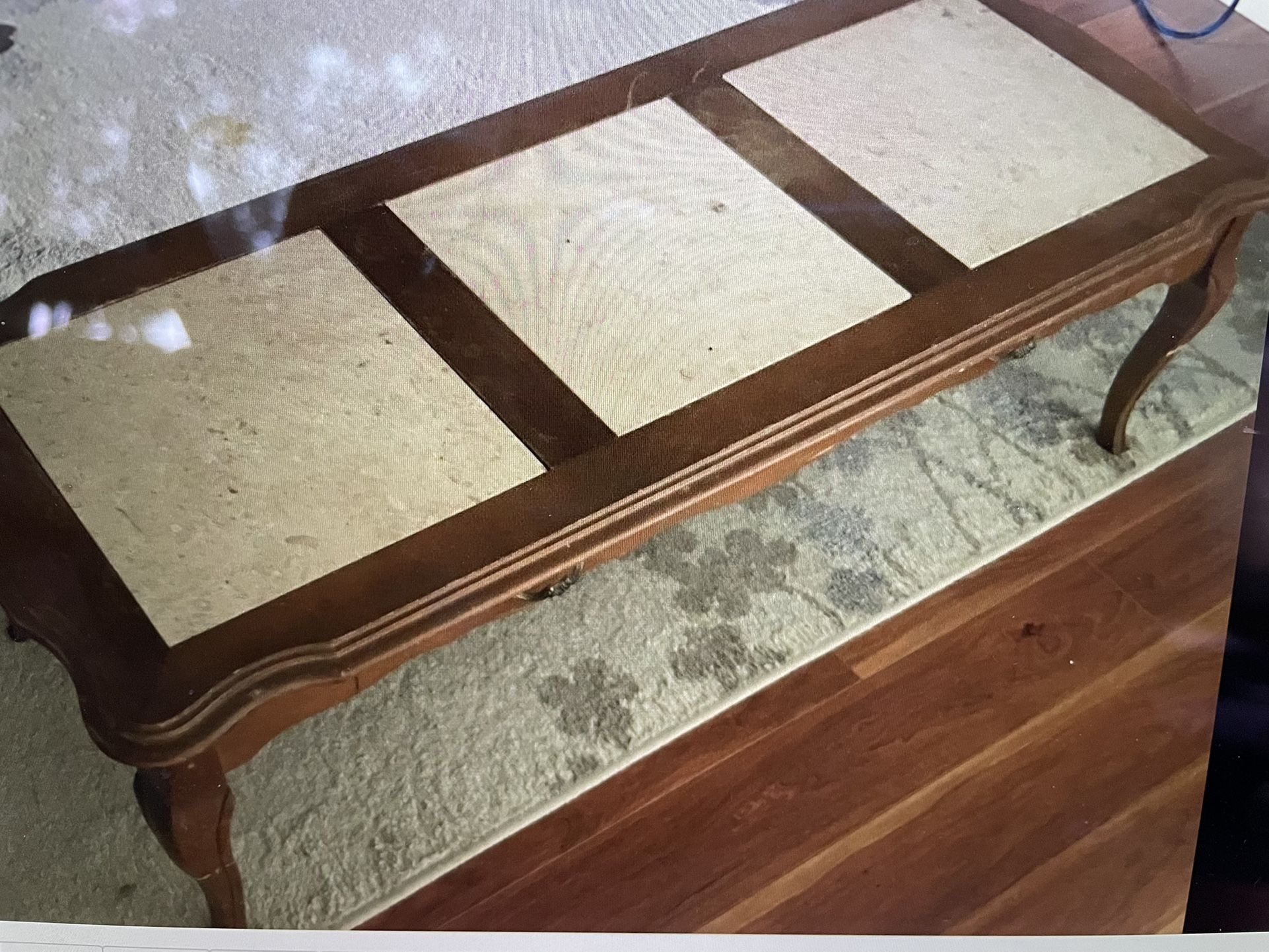 Antique Coffee Table And Two Side Tables