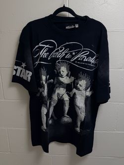 HELLSTAR PATH TO PARADISE Washed Black Tee SIZE L