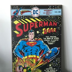DC Comic Superman 2001 13 " x 19" wood board poster