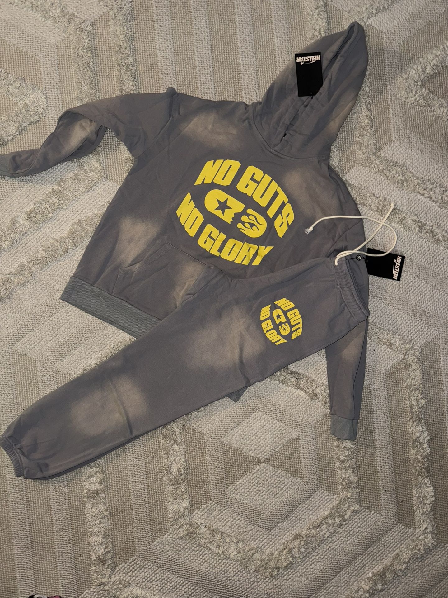 No Guts No Glory Tracksuit Set (1:1 , Grey/Yellow) 