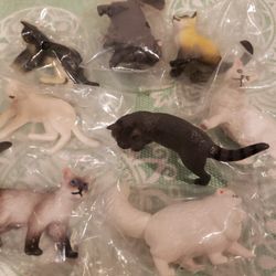 VTG Cat Figurines Lot of 8 PVC Figure Toys RARE. K