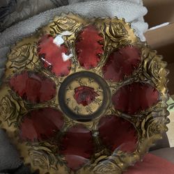 Red Carnation Bowl Early 1900’s 