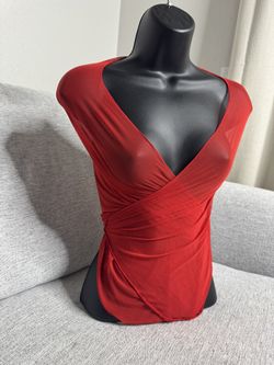 Red Silk Mesh Handmade Wrapped Top