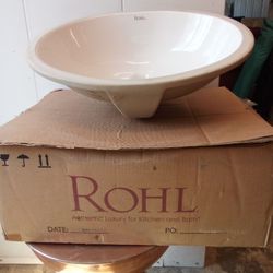 ROHL -Oval Undermount Lavatory Sink (Bathroom) Undermount Sink With Front Overflow  Made Of Vitreous China Mounting Hardware Included New Open Box  