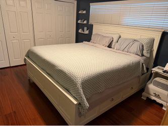 King Size Bed Frame and (2) Nightstands