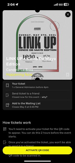 Link Up Worldwide Ticket 