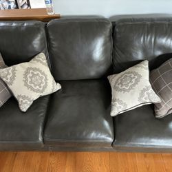 Grey Leather Living Room Couches 
