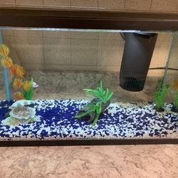 10 Gallon Topfin Fish Tank W/lid And Filtration System 