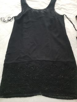 Black Sequins Mini Dress