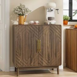 Wooden Buffet Sideboard Cabinet, 31.5 × 15.75 × 33.46 in